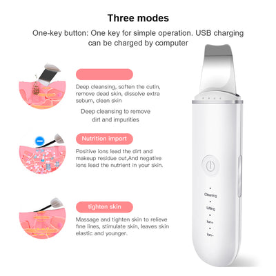 Ultrasonic Skin Scrubber Vibration Face Blackhead Remover